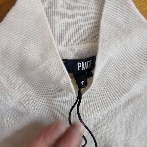 Paige Wayne Colorblock Wool Alpaca Turtleneck Sweater XL - Picture 4 of 8